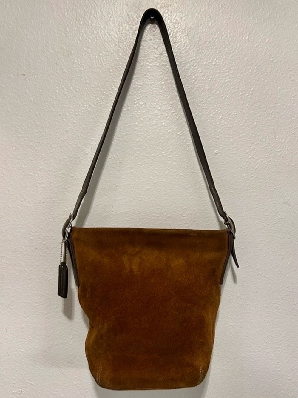 COACH VTG  Suede Legacy Soho Bucket Bag Tan Brown Leather Vintage 4115